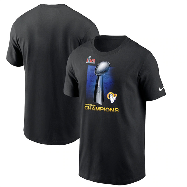 Men's Black Los Angeles Rams 2022 Super Bowl LVI Champions T-Shirt